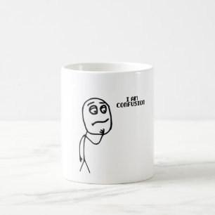 Caneca De Café Eu sou Confusão Engraçado Meme Stickman