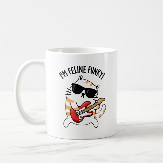 Caneca De Café Eu sou Feline Funky Engraçado Gato Pun (Esquerda)