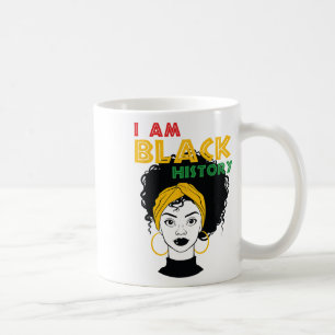 Caneca De Café Eu Sou Garota da História Negra Afro Amor Afro-Ame