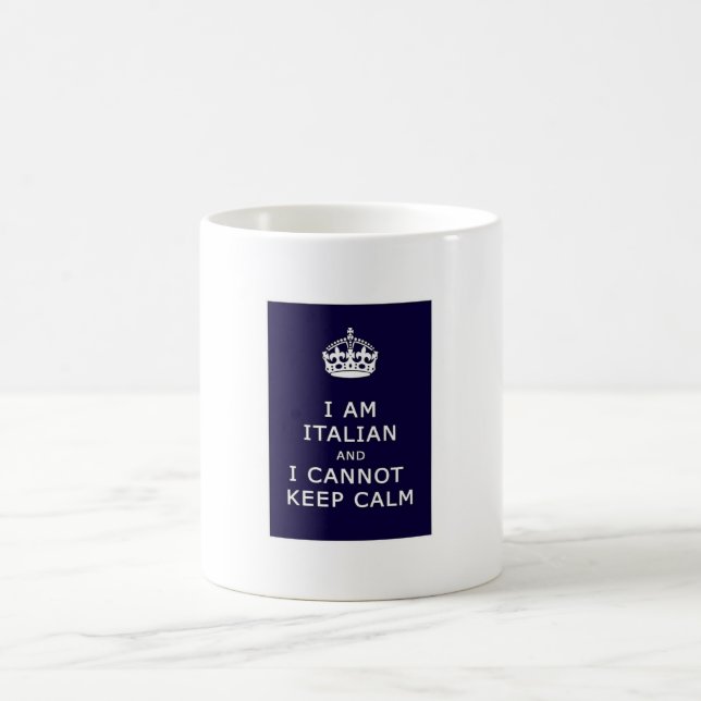 Caneca De Café Eu sou italiano e eu não posso manter a calma (Centro)