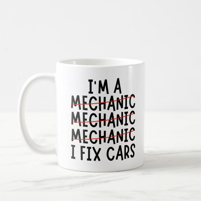 Caneca De Café Eu Sou Mecânico Eu Conserto Carros, Engraçadas Cit (Esquerda)