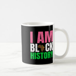 Caneca De Café Eu Sou Mês da História Negra Juneteenth Rosa e Ver