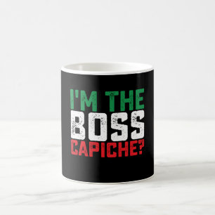 Caneca De Café Eu Sou o Chefe Capiche Italiano Divertido