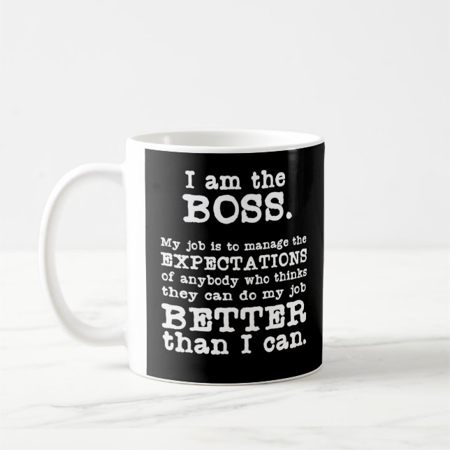 Caneca De Café Eu Sou O Chefe Humorous Mug (Esquerda)