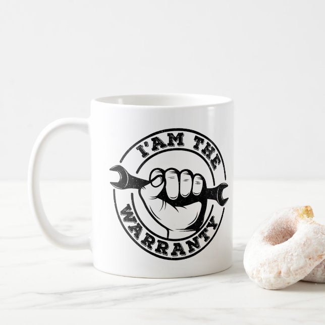 Caneca De Café Eu sou o Humor de Garantia Mecânica Diesel em Gara (Com Donut)