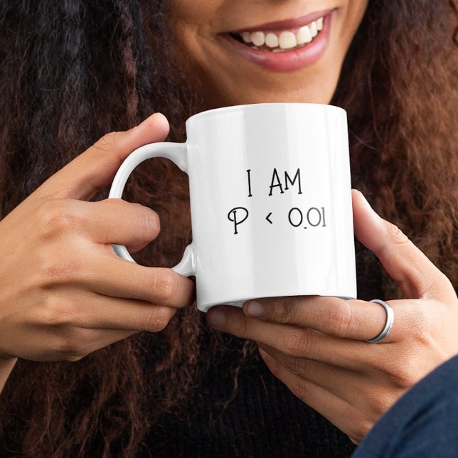 Caneca De Café Eu Sou P < 0,01 Presente Engraçado de Estatística  (Criador carregado)