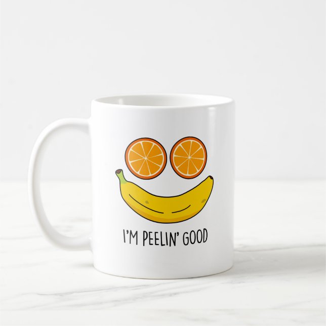 Caneca De Café Eu sou Peelin Good Funny Fruta Pun (Esquerda)