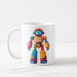 Caneca De Café Eu sou sete robôs para crianças 7 de aniversário R