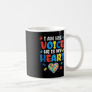 Caneca De Café Eu Sou Sua Voz Ele É Meu Coração Autismo Sensibili