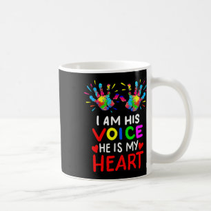 Caneca De Café Eu Sou Sua Voz Ele É Meu Coração Mãe Autista Autis