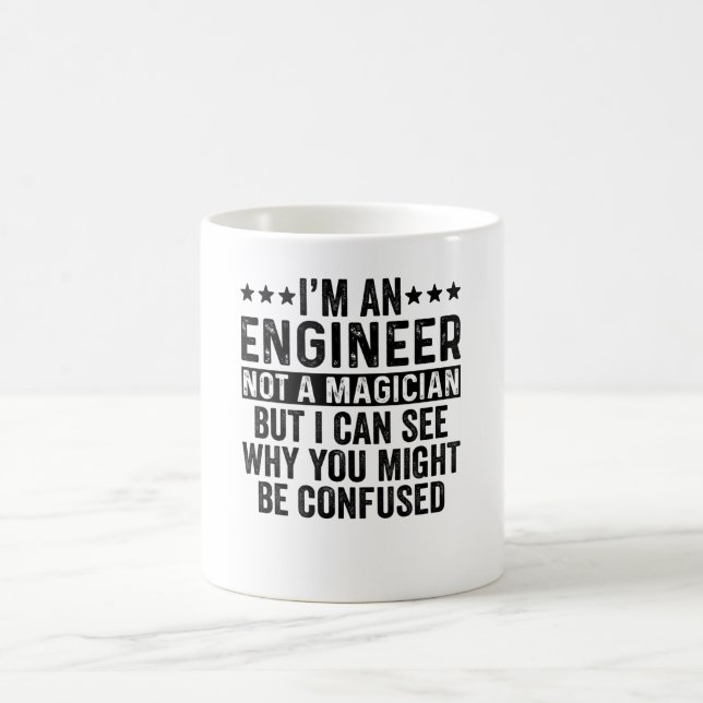 Caneca De Café Eu sou um Engenheiro não um mago engraçado (Centro)