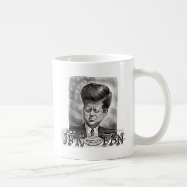 Caneca De Café Eu sou um fã de JFK (Direita)