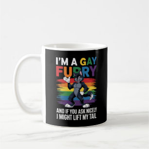 Caneca De Café Eu sou um mês do orgulho de raposa lobo arco-íris 
