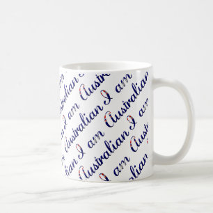 Caneca De Café Eu sou um Padrão de Tipografia do Orgulho Naciona