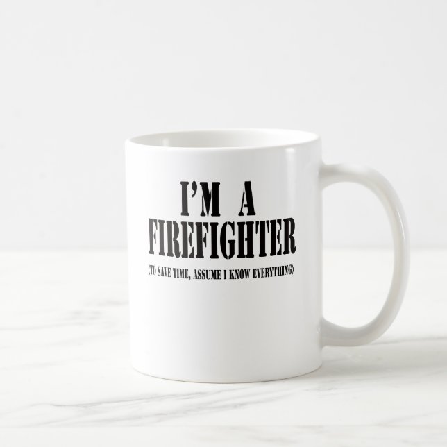 Caneca De Café Eu sou um preto do sapador-bombeiro (Direita)