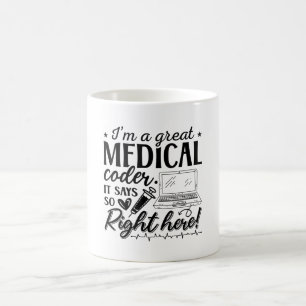 Caneca De Café Eu sou um programador de ICD com código médico Exc