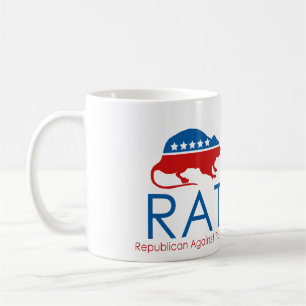 Caneca De Café Eu sou um R.A.T. Republicano Contra Trump