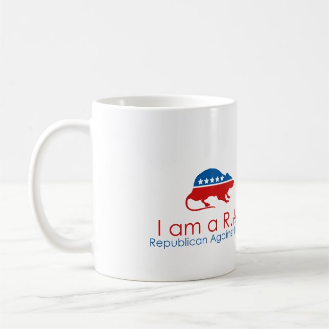 Caneca De Café Eu sou um R.A.T. Republicano Contra Trump (Esquerda)