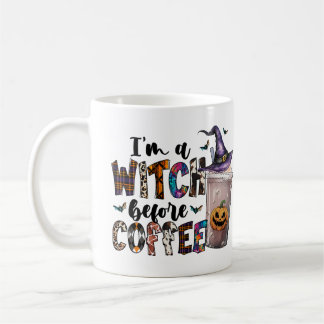 Caneca De Café Eu sou uma Bruxa Antes do Café Fofo Halloween Dive