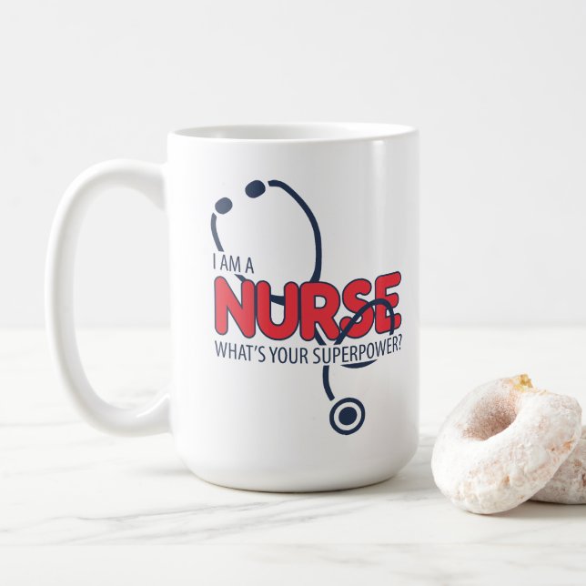 Caneca De Café Eu sou uma Enfermeira (Com Donut)