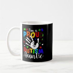 Caneca De Café Eu sou uma tia-camisa do Autismo Orgulhosa. Engraç