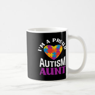 Caneca De Café Eu sou uma tia Quebra-cabeça do Coração Autismo Or