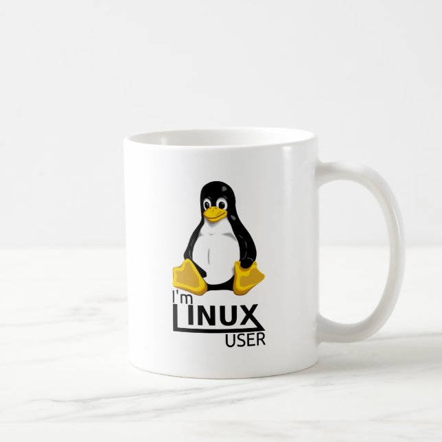 Caneca De Café Eu sou usuário de Linux (Direita)