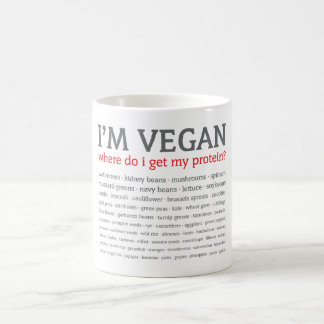 Caneca De Café Eu sou Vegan: De onde eu obtenho minha proteína?
