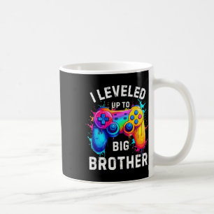 Caneca De Café Eu Subi de Nível Para Irmão Mais Velho Arte Splash