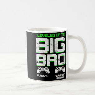 Caneca De Café Eu Subi de Nível Para Irmão Mais Velho Kids Gamer