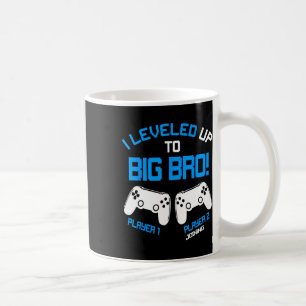 Caneca De Café Eu Subi de Nível Para Irmão Mais Velho - Novo Irmã