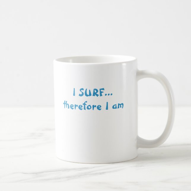 Caneca De Café EU SURFO-ME… conseqüentemente sou (Direita)
