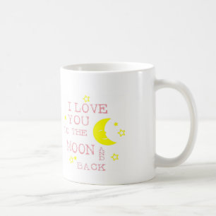 Caneca De Café Eu te amo às citações da lua e da parte traseir