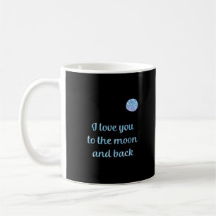 Caneca De Café Eu Te Amo Até a Lua e de Volta em Prata Aquarela