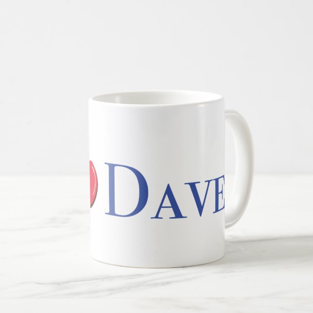 Caneca De Café Eu te amo, Dave. (Frente Esquerda)