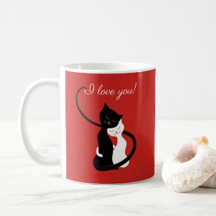 Caneca De Café Eu Te Amo Dia de os namorados Gato Lover