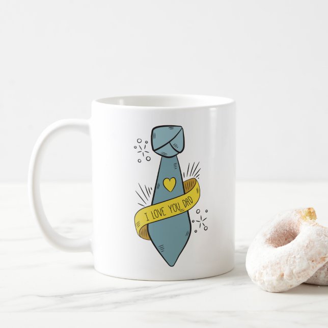 Caneca De Café Eu Te Amo Dia de os pais Pai | Café Mug (Com Donut)