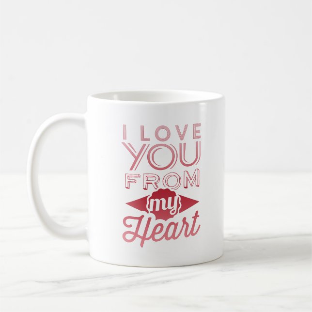 Caneca De Café eu te amo do meu coração (Esquerda)