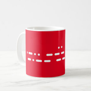 Caneca De Café "Eu te amo" em White Morse Code