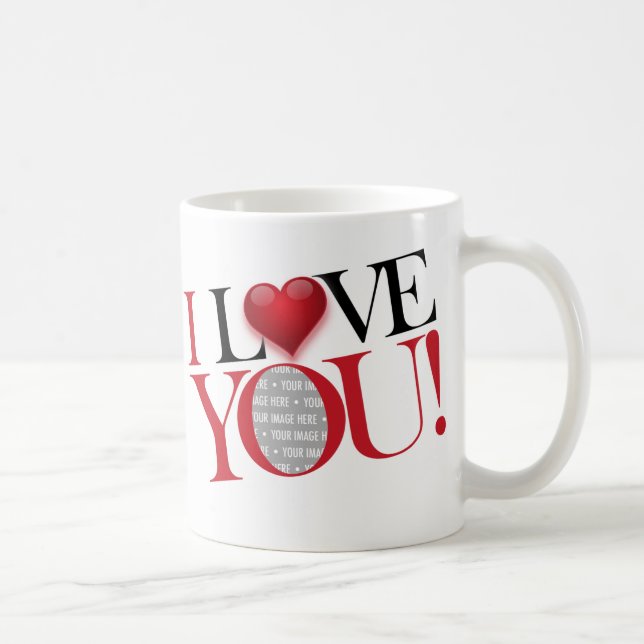 Caneca De Café Eu te amo, foto-modelo - personalizado (Direita)