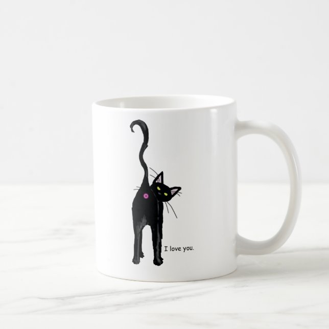 Caneca De Café Eu te amo, gato (Direita)