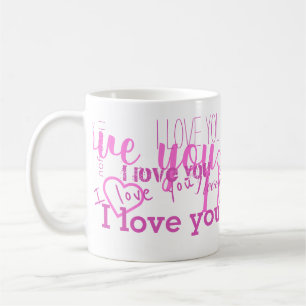 Caneca De Café Eu Te Amo 💗 Lama Branca Roxa