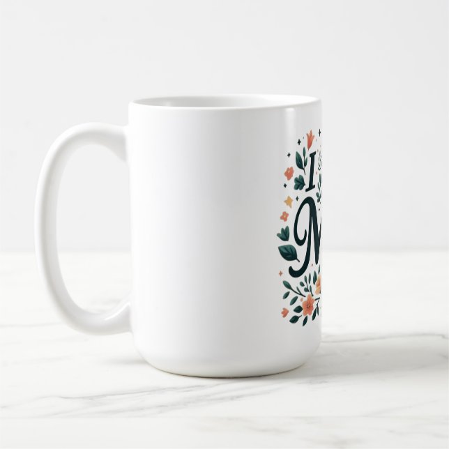 Caneca De Café Eu Te Amo Mãe - Coração Floral (Esquerda)