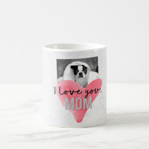 Caneca De Café Eu Te Amo Mãe Foto Personalizada De Coração Mug