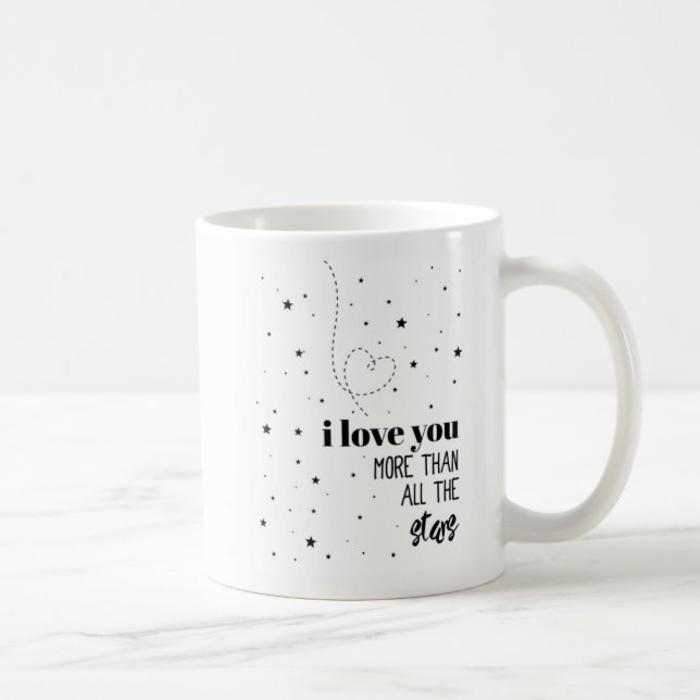 Caneca De Café Eu te amo mais do que todas as estrelas (Direita)