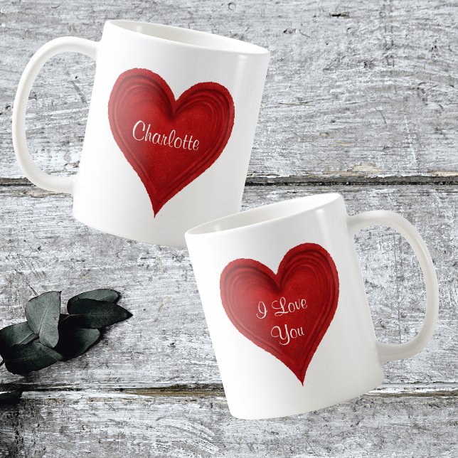 Caneca De Café Eu Te Amo, Menina, Nome Branco (Front And Back)