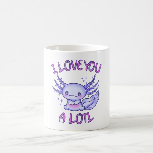 Caneca De Café Eu te amo muito Axolotl apaixonado (Centro)