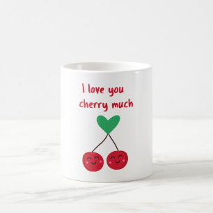 Caneca De Café Eu Te Amo Muito Cereja Dia dos Namorados