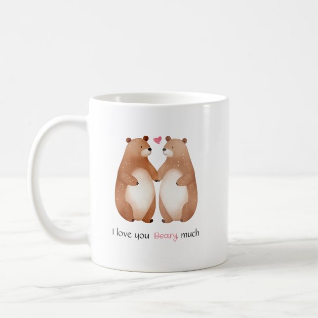 Caneca De Café Eu Te Amo Muito Urso (Esquerda)