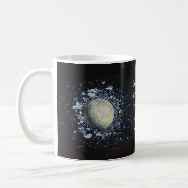 Caneca De Café Eu te amo na lua e de volta - Personalizado (Esquerda)